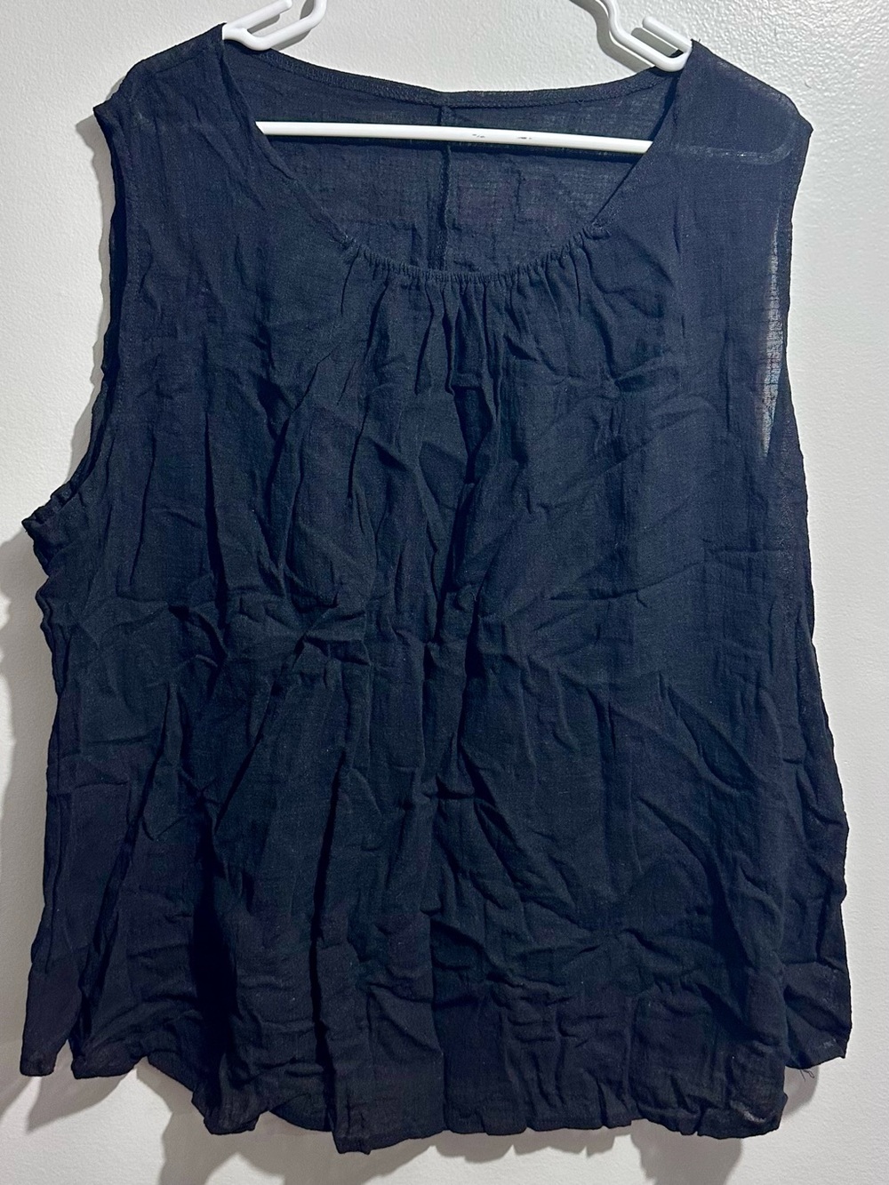 Classic Black Sleeveless Scoop Neck Tank Size 4XL (1474)